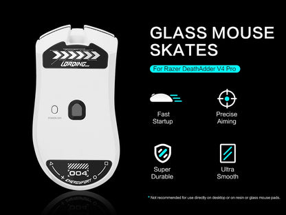 Glass Mouse Skates For Razer DeathAdder V4 Pro Mouse Feet Pads Smooth Durable Game Mice Accessories Slimmer Toughened Glass