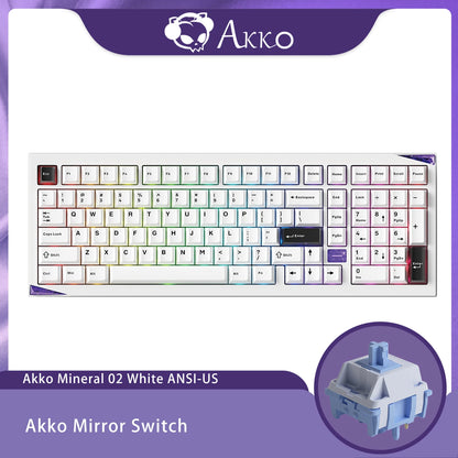 Akko Mineral 02 VIA Mechanical Keyboard/Barebone Kit Aluminum 102 Keys RGB Hot-swappable Tri-mode Wireless Custom Keyboard/Kit