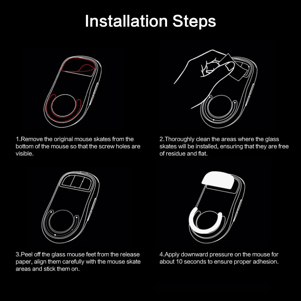 Glass Mouse Feet Sticker For Logitech G PRO X SUPERLIGHT Rounded Curved Edge Skates Glide Feet Suitable For FPS MOBA Games