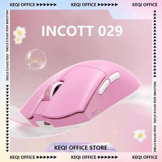 Incott 029 Wireless Mouse Bluetooth 3-Mode Gaming Light Weight Ergonomics Customized E-sports Mice Pc Gamer Accessories Gifts