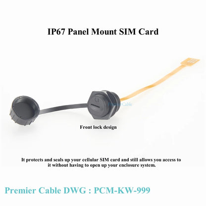 Waterproof Micro SIM Extension Cable kit Extender Panel Mount IP67 SIM Card Slot Outdoor Enclosure Micro-SIM Flexible Card