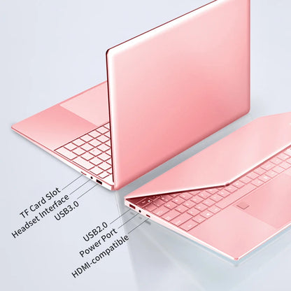 AKPAD 11th Gen Intel Celeron N5095 Laptop  Windows10/11, Max 32GB RAM,128gb- 2TB SSD, 2.4G/5G WiFi, BT, Girlish style Pink Keybd