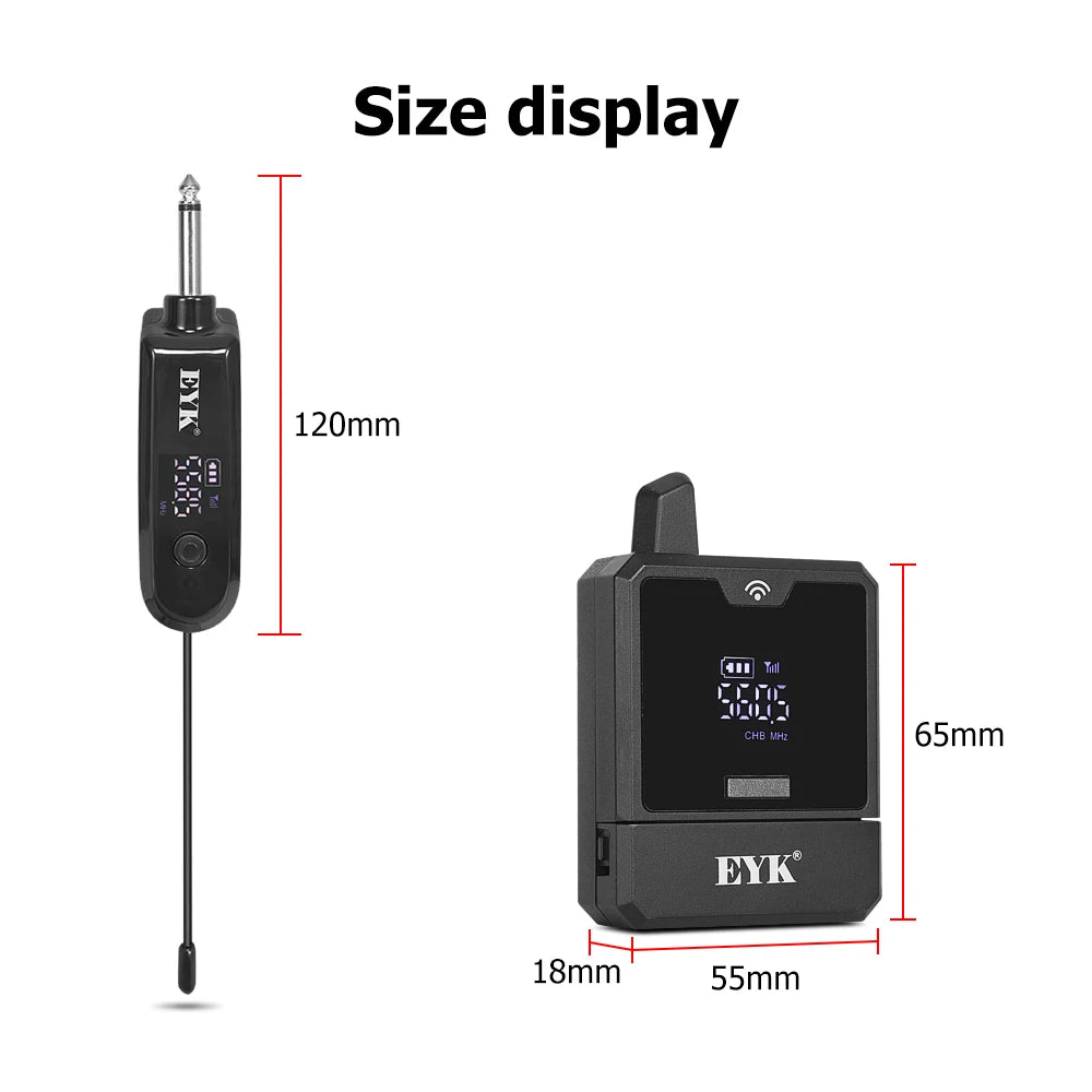 EYK EW102 Dual Channels Wireless Headset Microphone UHF Lavalier Mic Rechargeable for Teaching Speech Interview Live Recording