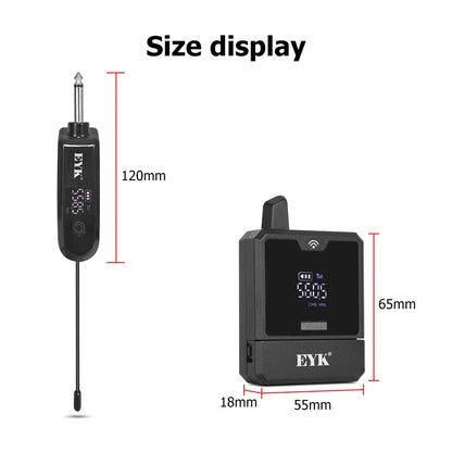 EYK EW102 Dual Channels Wireless Headset Microphone UHF Lavalier Mic Rechargeable for Teaching Speech Interview Live Recording