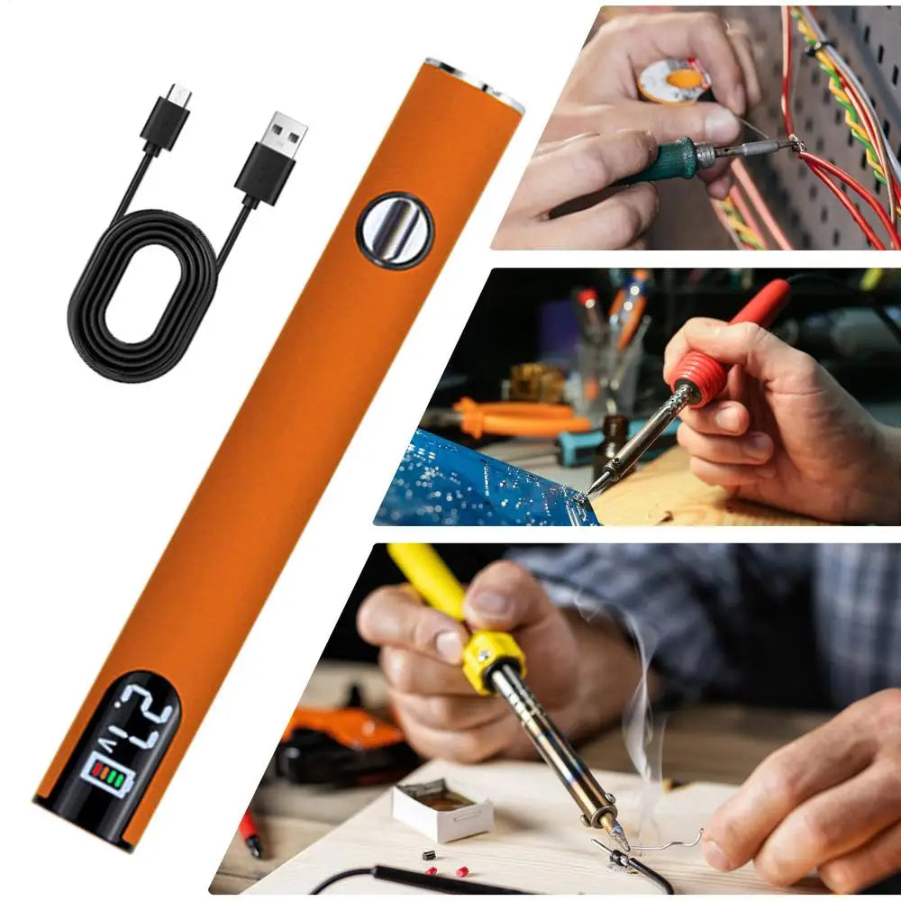 Electric Soldering Iron Rechargeable And Temperature Adjustment Welding Repair Tool Wire Soldering Pen Electronics Soldering Kit