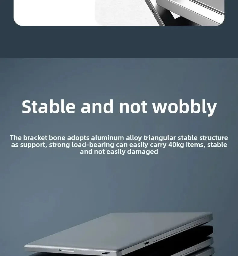 Portable Aluminum Alloy N8 Notebook Stand Desktop Computer Bracket Foldable Double Layer Suspension Style Office Supplies