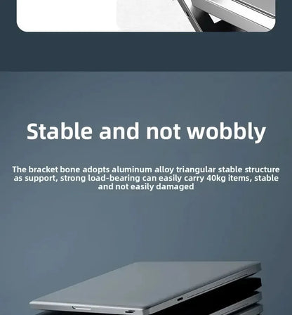 Portable Aluminum Alloy N8 Notebook Stand Desktop Computer Bracket Foldable Double Layer Suspension Style Office Supplies
