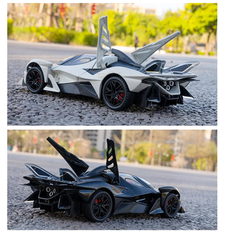 1/24 Scale Apollo EVO Alloy Sports Car Model Metal Diecast Miniature Toy with Pull Back Sound Light Vehicles Boys Birthday Gift