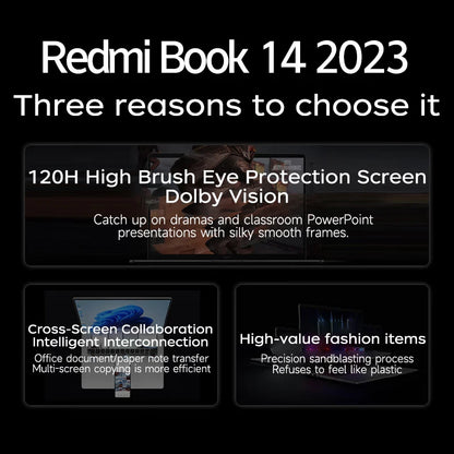 Xiaomi Laptop RedmiBook 14 2023 14 Inch 2.8K 120Hz Screen i5-12500H/i7-12700H 16GB LPDDR5 512GB/1TB SSD Notebook PC Computer