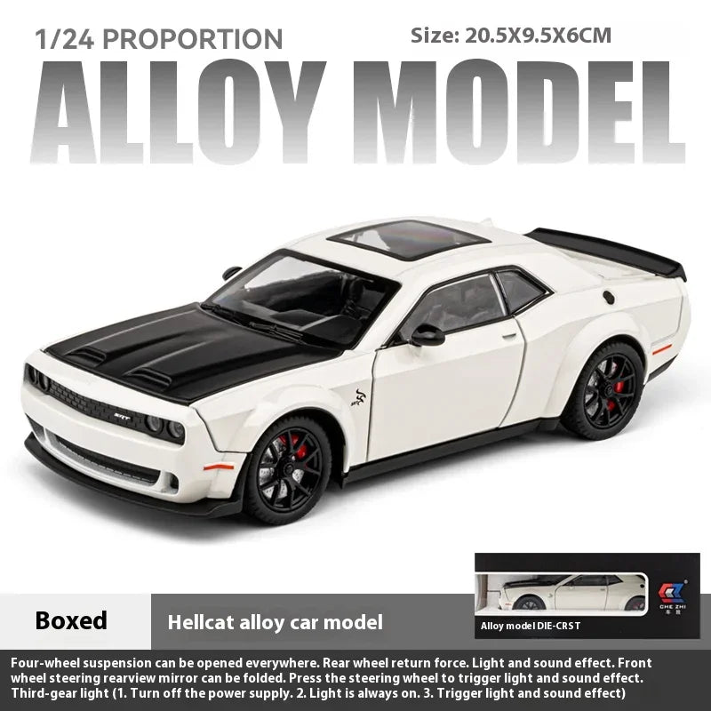 1:24 Dodge Challenger SRT Hellcat Redeye Super Muscle Car Alloy Metal Diecast Car Model Collecting Hobby Decorative Gift Friend