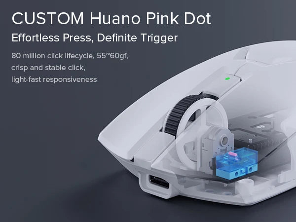 Delux M800ULTRA Gaming Wireless Lightweight Mouse Tri-mode Connection PAW3395 4K 26000DPI Nordic MCU Programmable Macro for PC