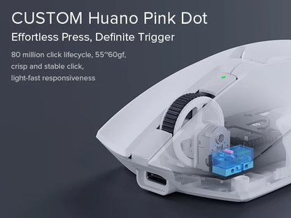 Delux M800ULTRA Gaming Wireless Lightweight Mouse Tri-mode Connection PAW3395 4K 26000DPI Nordic MCU Programmable Macro for PC