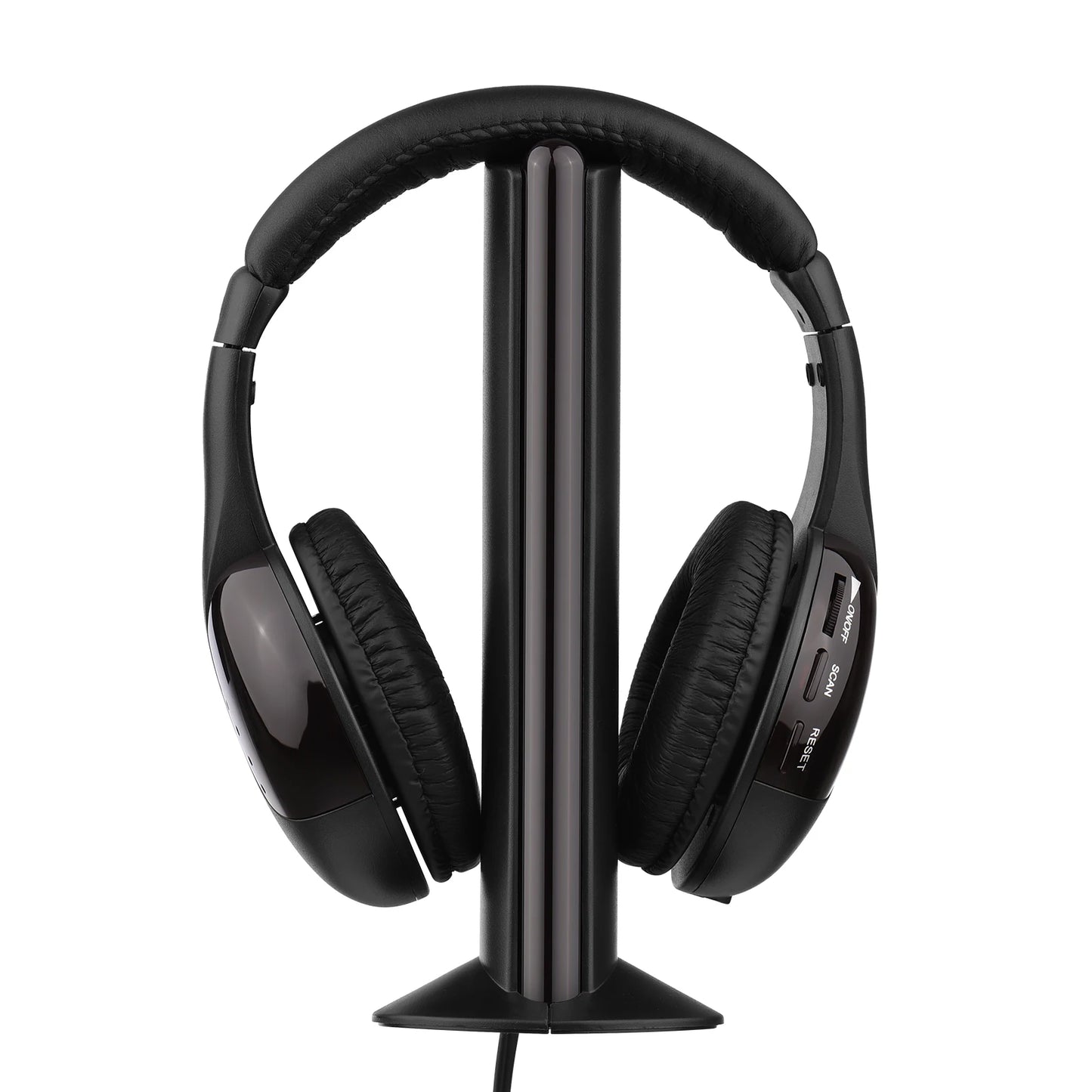 Wireless Headphone Emitter & Receiver Set FM Radio Computer TV Monitor Cordless Headphone Wired Headset with Microphone for TV L
