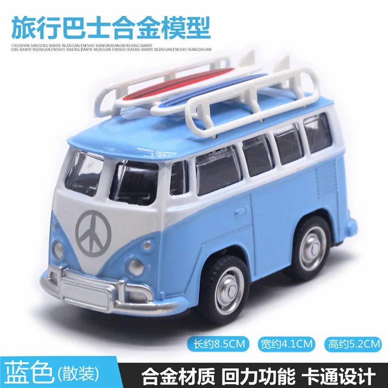 Cute Diecast Alloy Metal Car Bus Motor Tricycle Motorcycle Taxi Model Toy Children Birthday Gift
