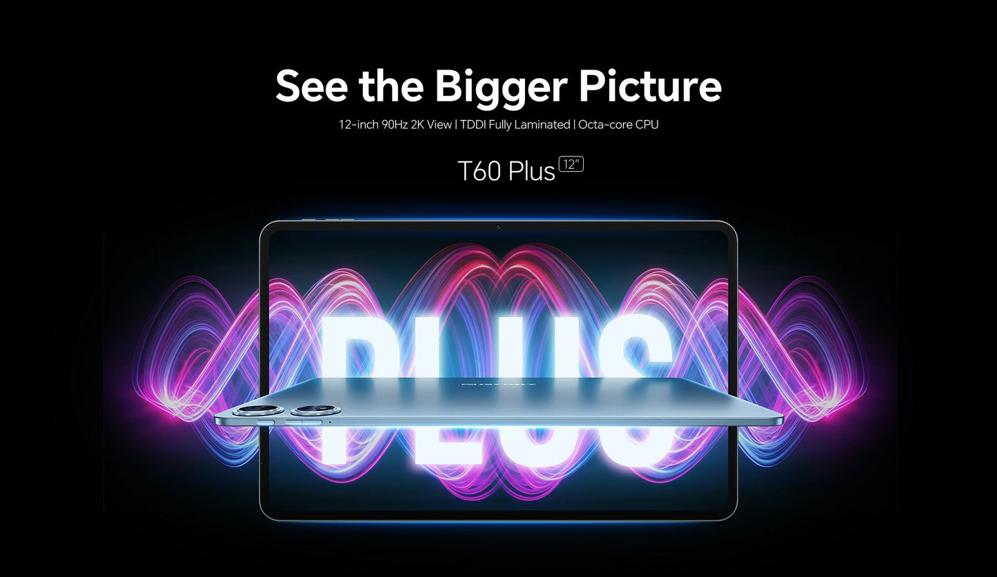 【World Premiere】Teclast T60 Plus 12" 90Hz 2K Display Android 14 L1 MTK Helio G88 6GB/128GB 8000mAh Battery 4G LTE Global Version