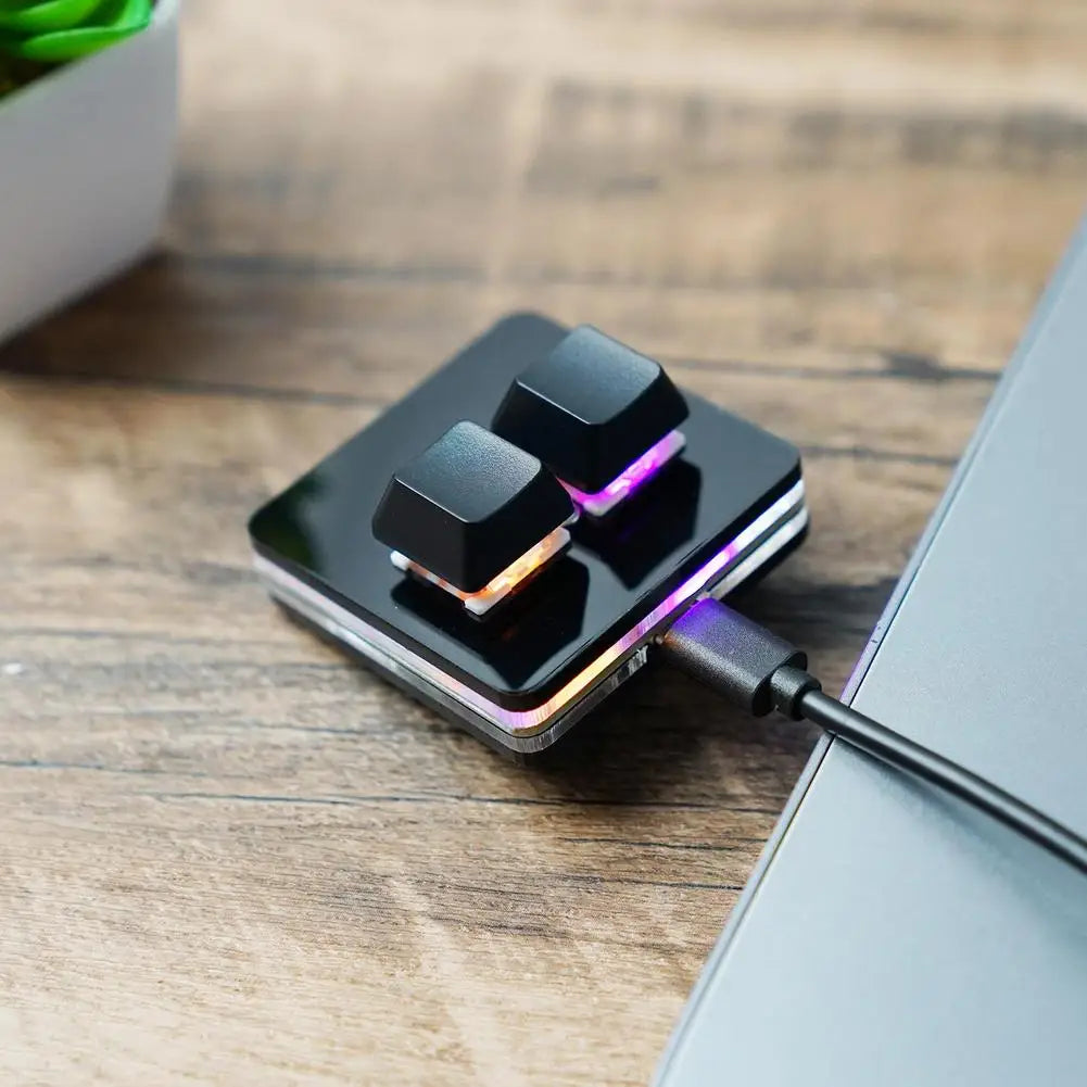 OSU 2 Keys Macro Programming Keyboard RGB Mini Custom Gaming  Keyboard For Linux/ MacOS /Android /Raspberry Pi