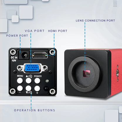 YIZHAN 130X Lens C-mount Digital Microscope for Electronics 4K 1080P HD Industrial Cameras 60MP 48MP HDMI USB VGA Repair Tools