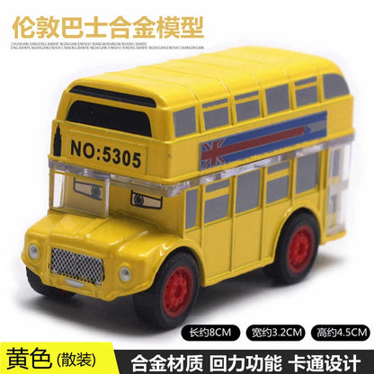Cute Diecast Alloy Metal Car Bus Motor Tricycle Motorcycle Taxi Model Toy Children Birthday Gift