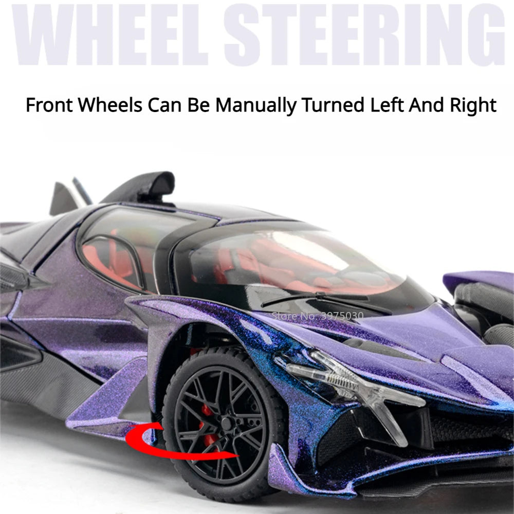 1/24 Scale Apollo EVO Alloy Sports Car Model Metal Diecast Miniature Toy with Pull Back Sound Light Vehicles Boys Birthday Gift