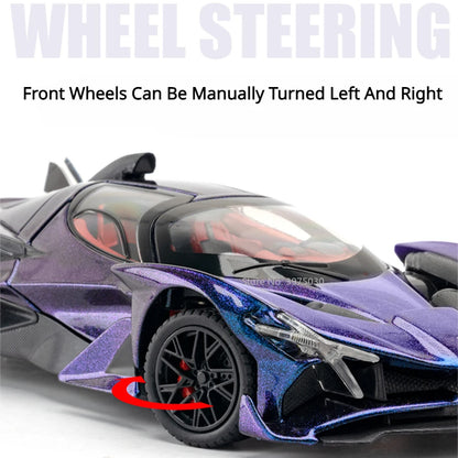 1/24 Scale Apollo EVO Alloy Sports Car Model Metal Diecast Miniature Toy with Pull Back Sound Light Vehicles Boys Birthday Gift