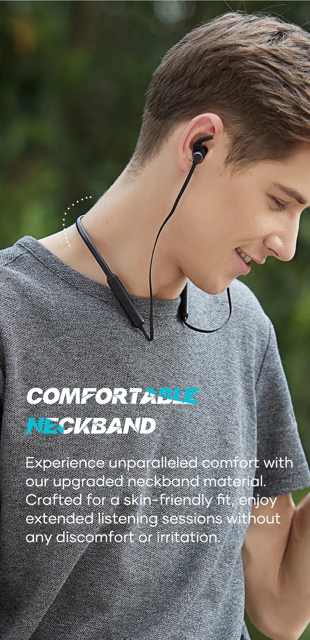 Wavefun Flex Pro Ultimate Quick Charging Bluetooth Earphone V5.3 Wireless Headphones Neckband Stereo Earbuds TWS Mode with Mic