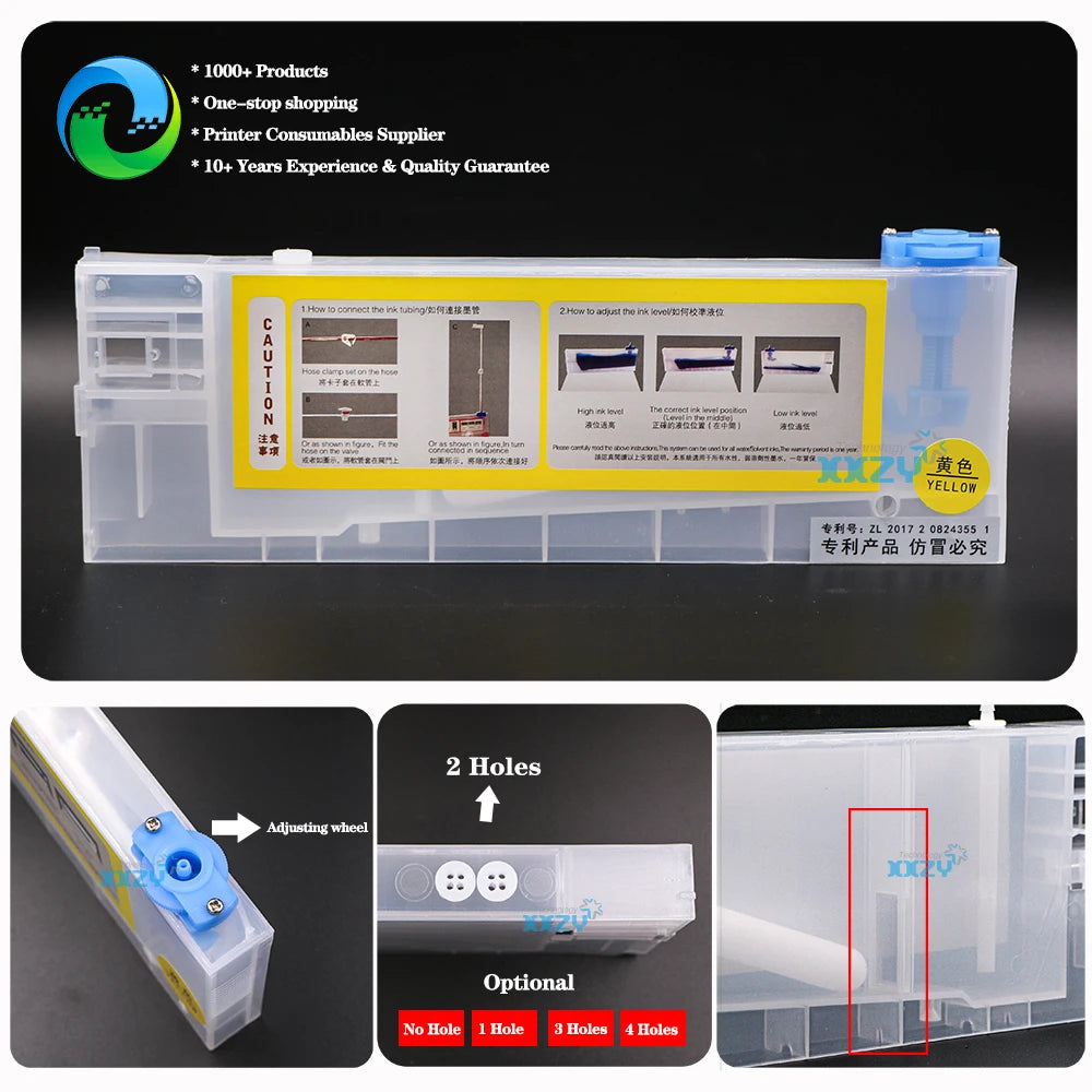 Eco Solvent Printer 220ml CISS Refill Sub Tank with Float for Wide Format Printer Ink Cartridge