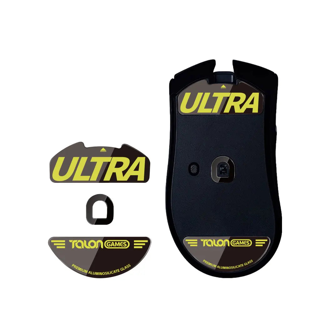 TALONGAMES Glass Mouse Feet Skate Mouse Sensor Skate Glide Pads Rounded Curved Edge Pad For Razer DeathAdder V4 Pro Mouse