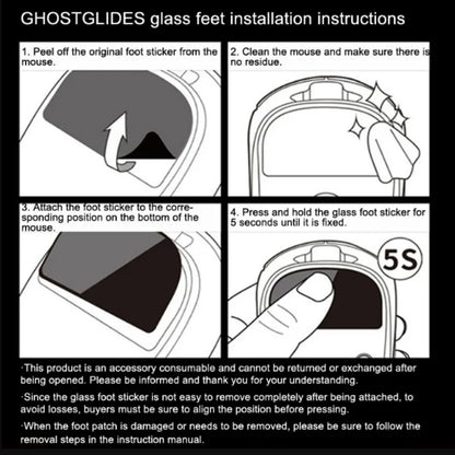 Glass Mouse Skates for Logitech MX Master 3/3s Mouse Feet Pads Smooth Durable Slim 2.5D Curved Edge Mouse Accessories