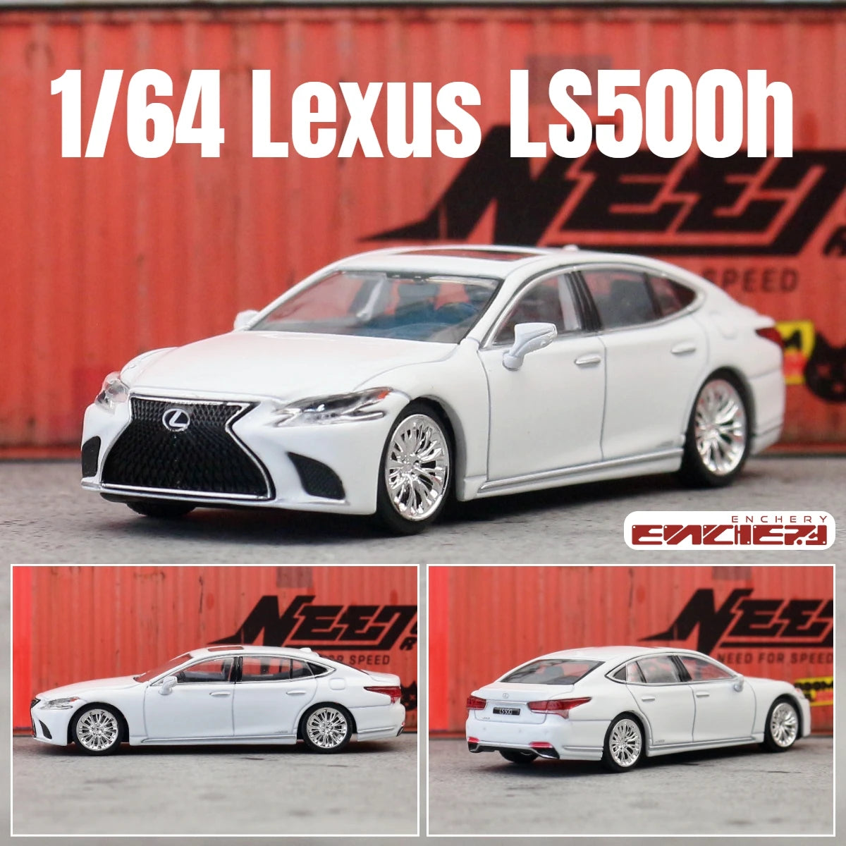 1/64 Lexus LS500h Toy Car Miniature Model 1:64 ENCHERY Diecast Metal Vehicle Display Collection Free Wheels Gift for Kid Boys