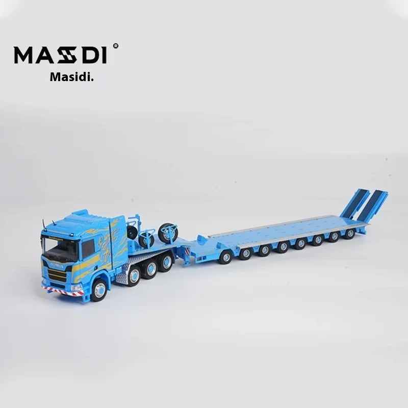 New In Stock Mesdi 1:64 Scania R650 Civilian Trailer Transport Vehicle Alloy Small Model Miniature Diecast Scania Custom Toy Gif