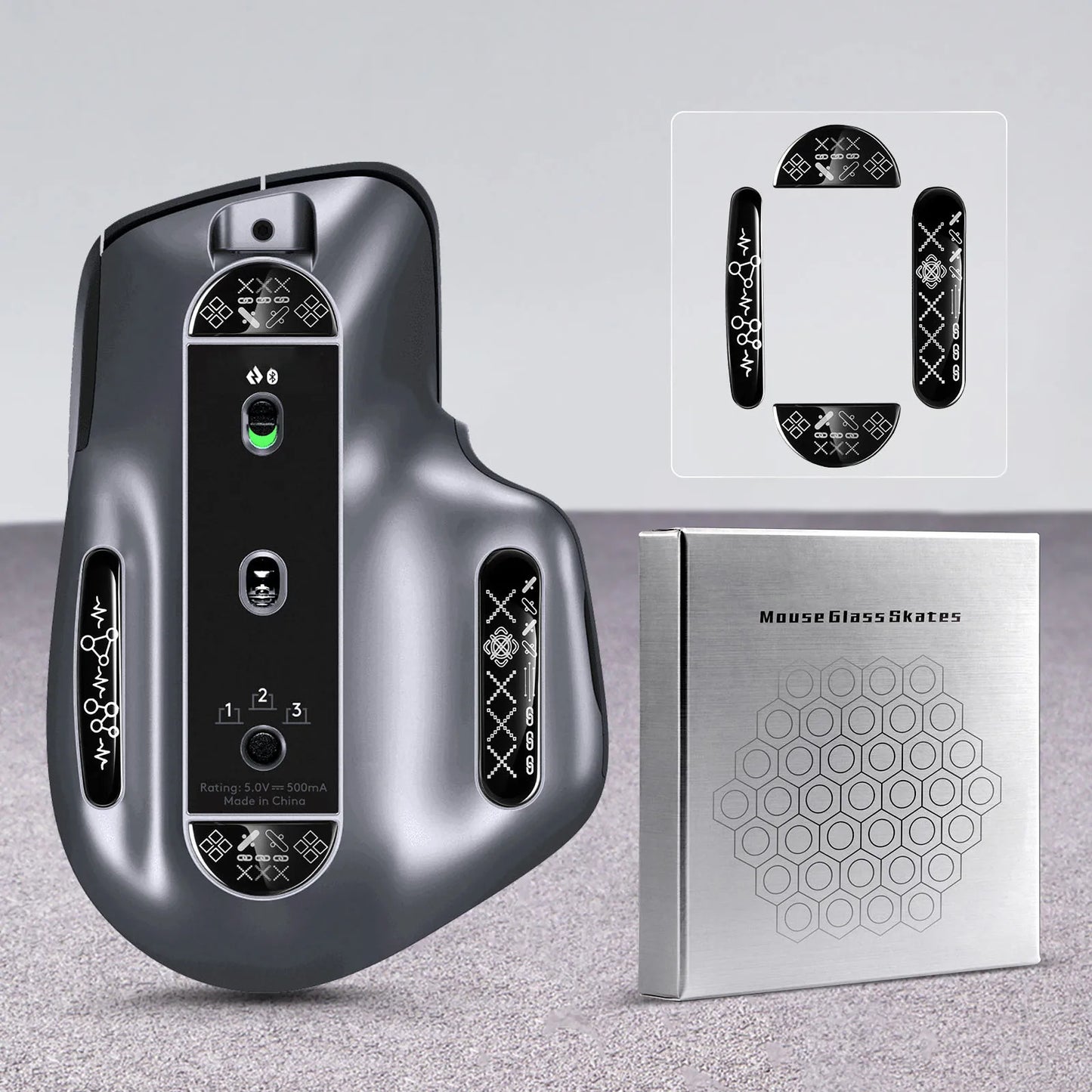 Glass Mouse Skates for Logitech MX Master 3/3s Mouse Feet Pads Smooth Durable Slim 2.5D Curved Edge Mouse Accessories