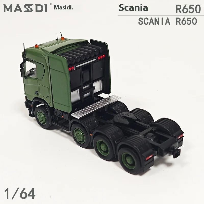 New In Stock Mesdi 1:64 Scania R650 Civilian Trailer Transport Vehicle Alloy Small Model Miniature Diecast Scania Custom Toy Gif