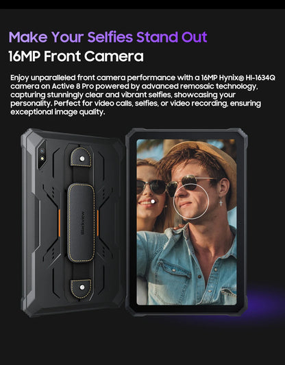 Blackview Active 8 Pro 16GB 256GB Tablet PC 22000mAh Battery Android 14 10.36" inch 2.4K Display 16MP+ 48MP Camera Rugged Tablet