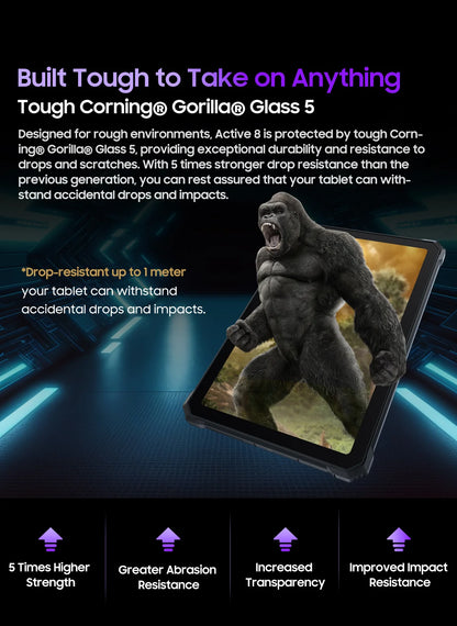 Blackview Active 8 Pro 16GB 256GB Tablet PC 22000mAh Battery Android 14 10.36" inch 2.4K Display 16MP+ 48MP Camera Rugged Tablet