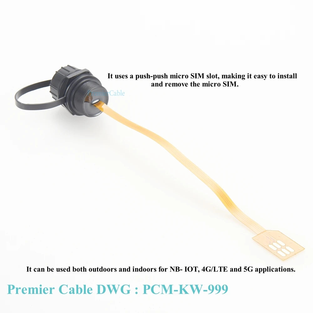 Waterproof Micro SIM Extension Cable kit Extender Panel Mount IP67 SIM Card Slot Outdoor Enclosure Micro-SIM Flexible Card