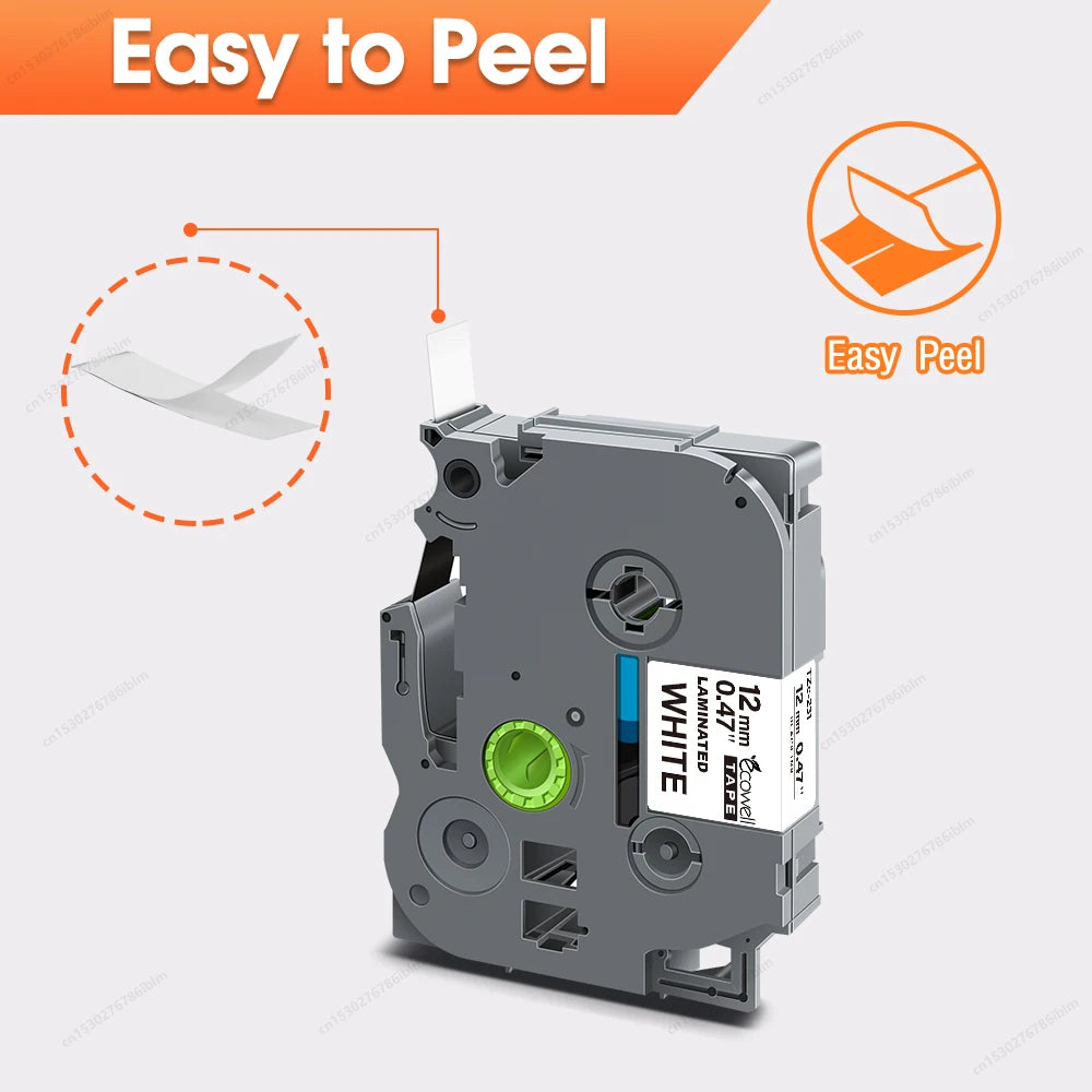 1Pcs TZe231 Compatible with Brother P-Touch TZe-231 Tape 6/9/12mm tze221 tze211 Black on White for Brother PT-H110 Label Printer