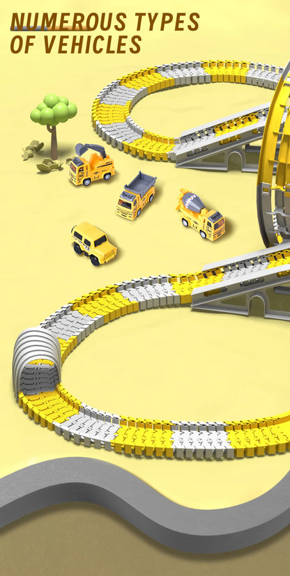 Kids Electric Track Toy Engineering Minin Car Set Puzzle Boy Toys Track Car Train Toys For Children Birthday Christmas Gifts