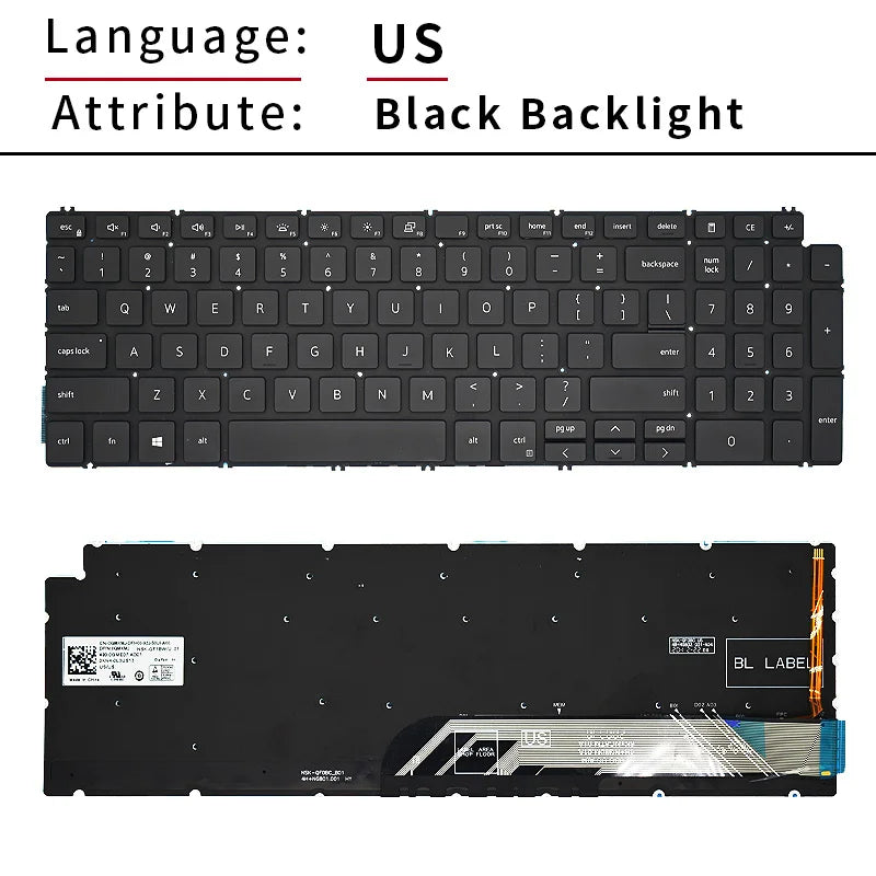 SP Spanish US Russian Backlit For Dell Inspiron 3500 3501 7591 5590 5591 5598 7590 5593 5584 7790 7500 7501 5501 5502 Keyboard