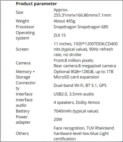 Global Lenovo K11/Plus Tablet WIFI Version 11.5” Snapdragon 680 processor 8+256G /6+128 Global Firmware GPS 8600mAh Android14