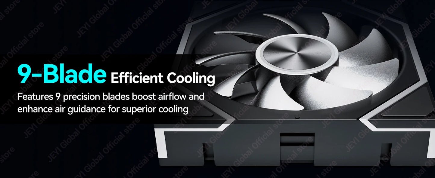 JEYI ARGB Infinity Mirror PC Fans Hydro Bearing Fan 30dB(A) 12CM cooling fan 5V3 pin PWM 800-2000RPM Forward/Reverse Blade Fan