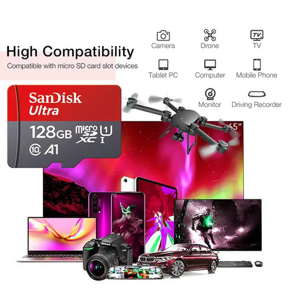 Sandisk Original Memory Card 512GB 256GB 128GB 64GB 32GB TF Micro SD Class A1-10 UHS-1 Flash Memory Microsd