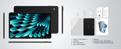 DOOGEE T40 Pro Tablet 12 ''IPS 2.4K 20GB(8 + 12) 512GB Android 14 Helio G99 6nm 10800mAh 18W Charge Quad Speaker 7.6mm ultra-thin