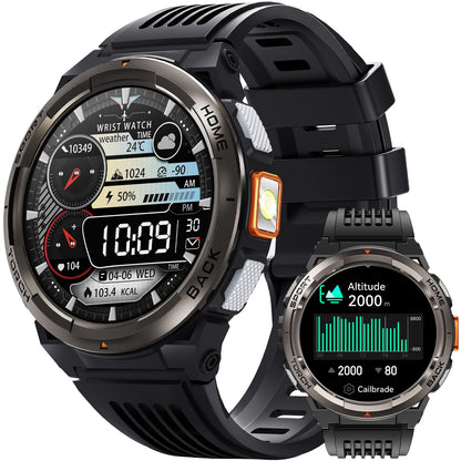 EIGIIS 1.45 Inch Smart Watch KE5 3ATM Waterproof Original Design Sports Watch With Compass And Altitude Barometer LED Flashlight