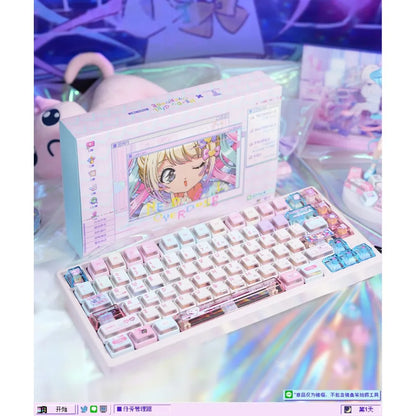 Anime Anchor Girl Theme Keycaps Set Customized PBT Sublimation Cherry Profile Keyboard Caps for Mechanical Keyboard Accessories
