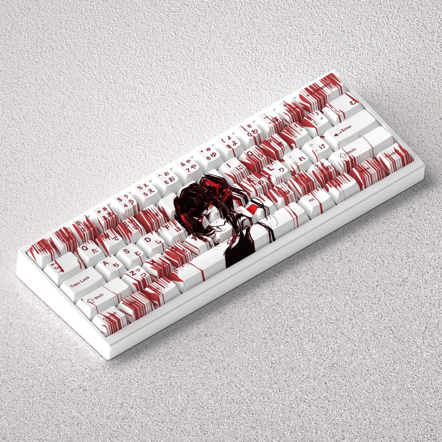 73 Key Tokisaki Kurumi Keycaps PBT Keycaps Dye Sub Cherry Anime Key Japanese for 61 65 68 Mechanical Keyboard GK61 Anne Pro 2