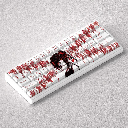 73 Key Tokisaki Kurumi Keycaps PBT Keycaps Dye Sub Cherry Anime Key Japanese for 61 65 68 Mechanical Keyboard GK61 Anne Pro 2