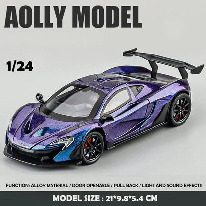 1:24 Scale P1 Supercar Alloy Car Diecast Metal With Sound & Light Model Collect Hobby Model Ornaments Gift For Boys