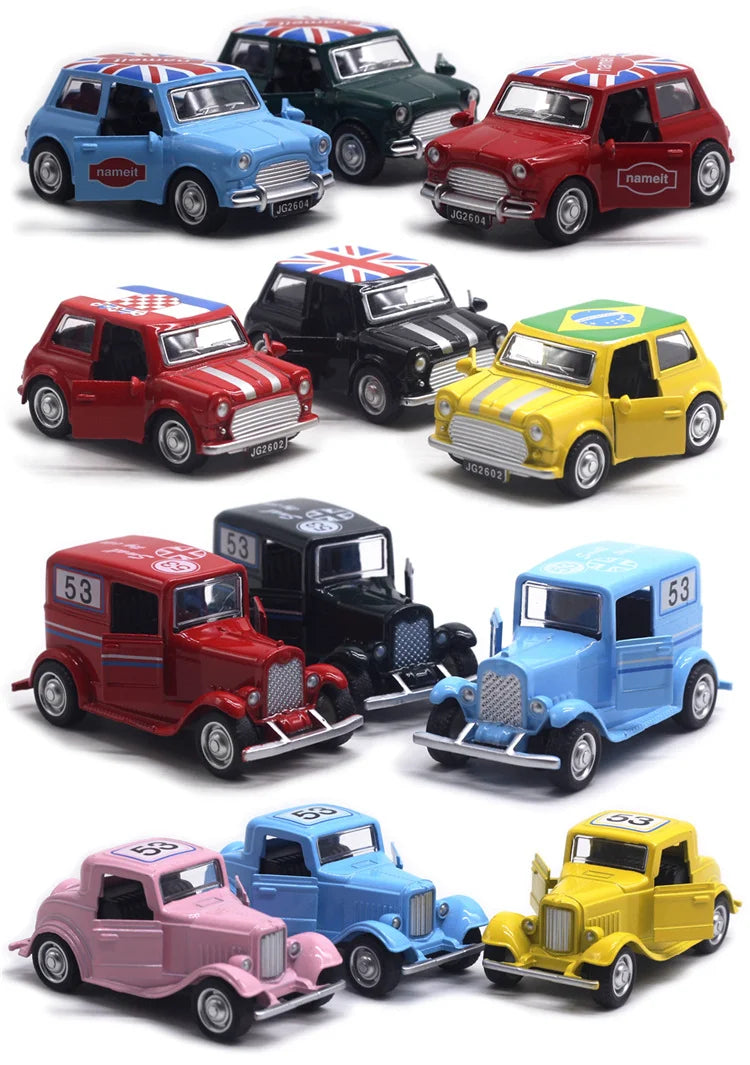 Cute Diecast Alloy Metal Car Bus Motor Tricycle Motorcycle Taxi Model Toy Children Birthday Gift