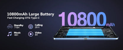 DOOGEE T40 Pro Tablet 12 ''IPS 2.4K 20GB(8 + 12) 512GB Android 14 Helio G99 6nm 10800mAh 18W Charge Quad Speaker 7.6mm ultra-thin