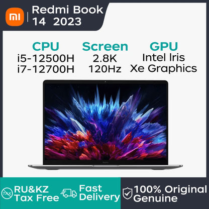 Xiaomi Laptop RedmiBook 14 2023 14 Inch 2.8K 120Hz Screen i5-12500H/i7-12700H 16GB LPDDR5 512GB/1TB SSD Notebook PC Computer
